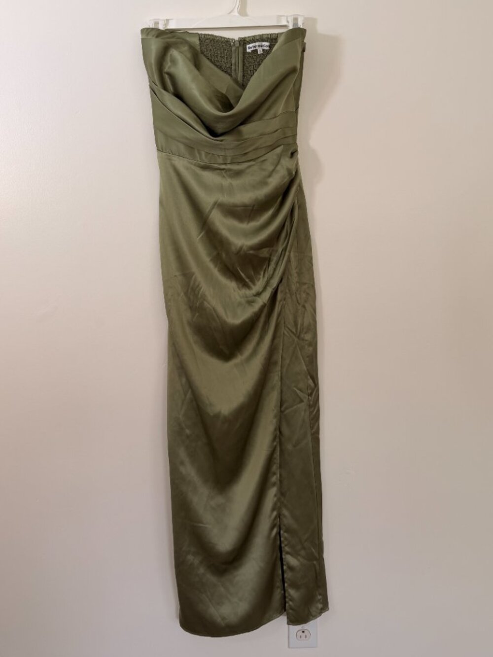 Reformation Barrow Silk Dress Green Size 6